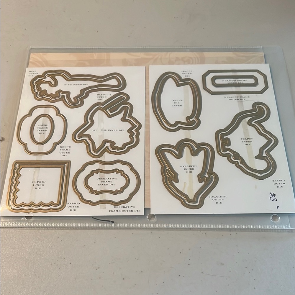 Gold Metal Frame Cutting Dies. Anna griffin.